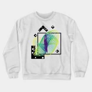 Harmonograph Pendulum Geometry | Viridis MultiVerse Yellow Green Blue Crewneck Sweatshirt